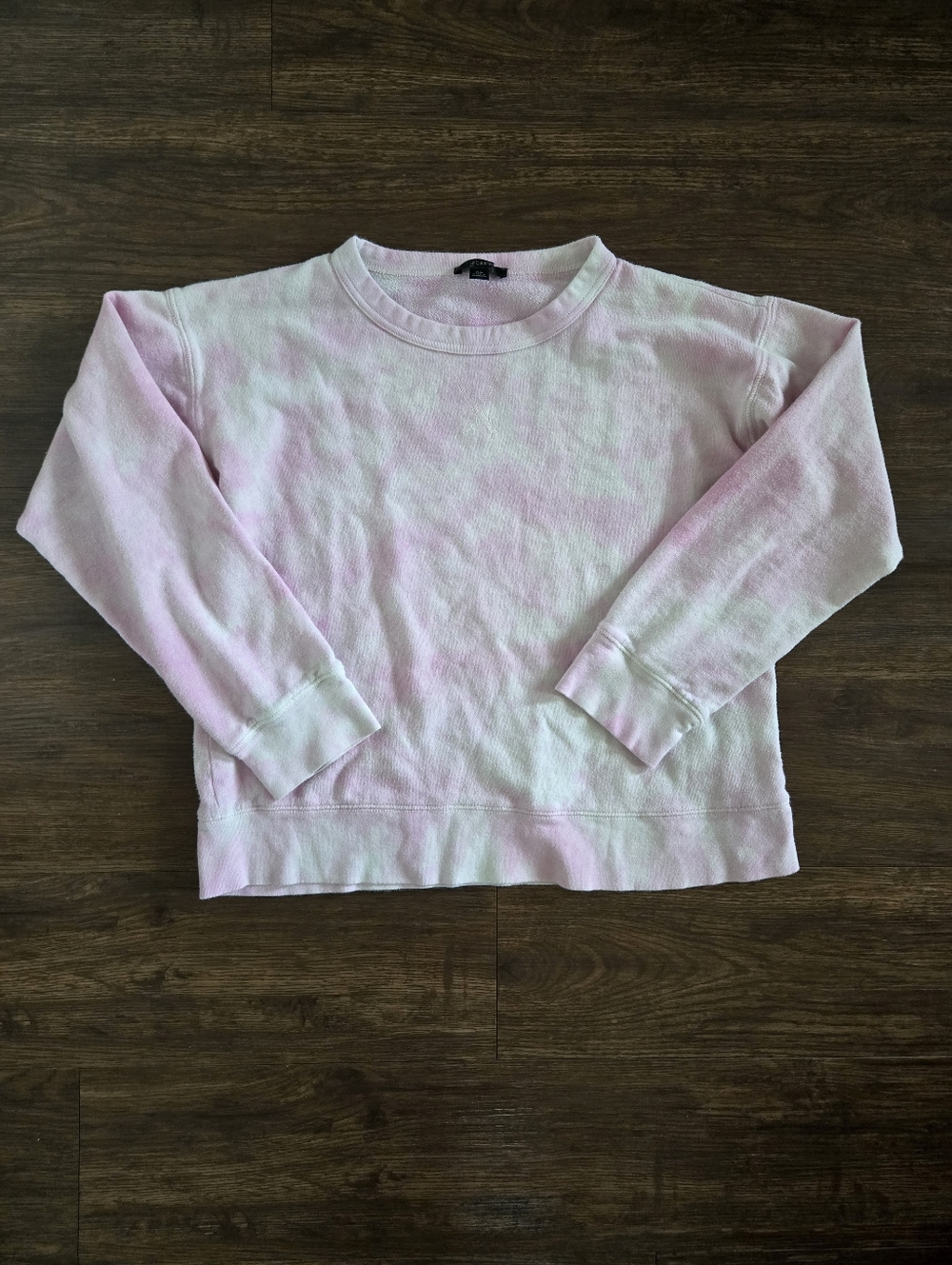 J. Crew Women's Light Pink Tie-Dye Crewneck Sweatshirt 100% Cotton